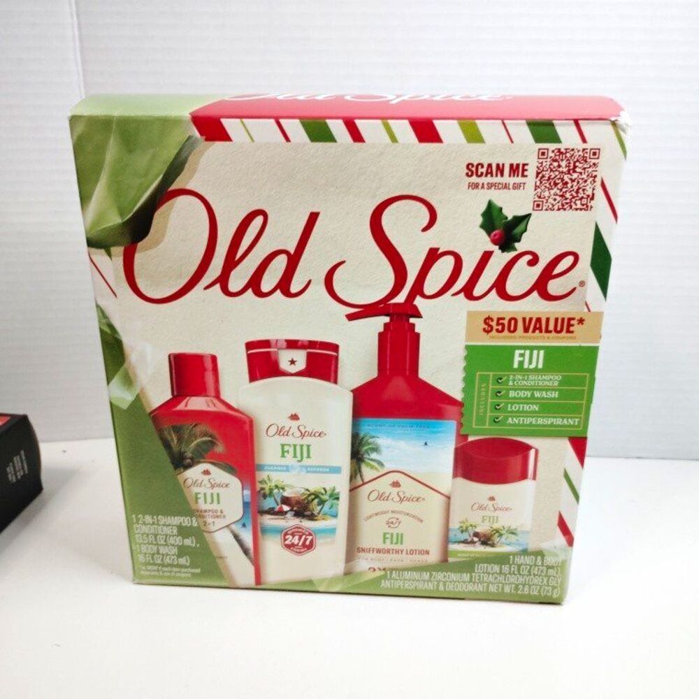 Old Spice Fiji Men's Gift Set 2-in-1 Wash/Body Lotion/Body Wash/Deodorant